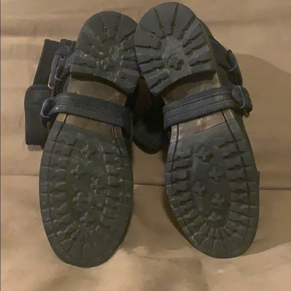 Gorgeous Italian Leather Navy Blue Ugg Moto Boots - Picture 12 of 13